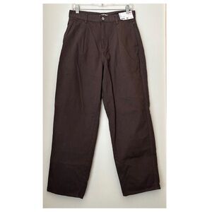 Uniqlo Denim Pleated Pants in Brown Size 27 NEW High Waist Wide Leg Casual Indie